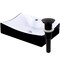 Novatto Black and White Porcelain Bath Sink with Matte Black Pop-up Drain NP-01134BWMB - alternate 1